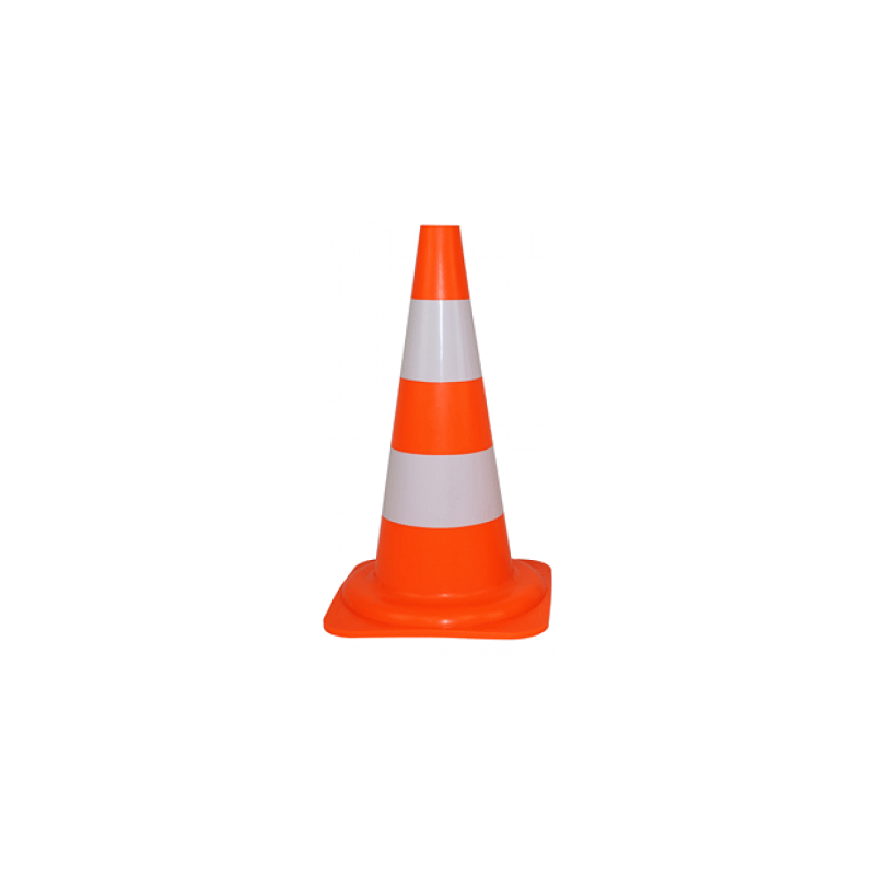 CONE SIGNALISATION PEBD 50CM BANDES BLANCHES-NOVAP