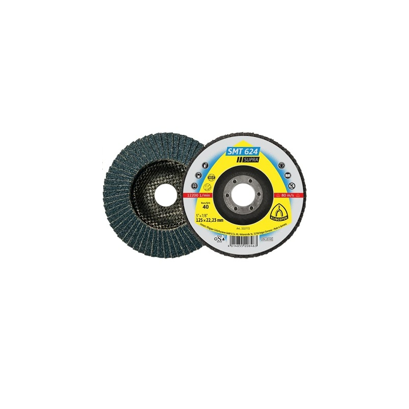 DISQUE A LAMELLES-- 125MM-GRAIN 60-INOX-KLINGSPOR DISQUE A LAMELLES-- 125MM-GRAIN 60-INOX-KLINGSPOR