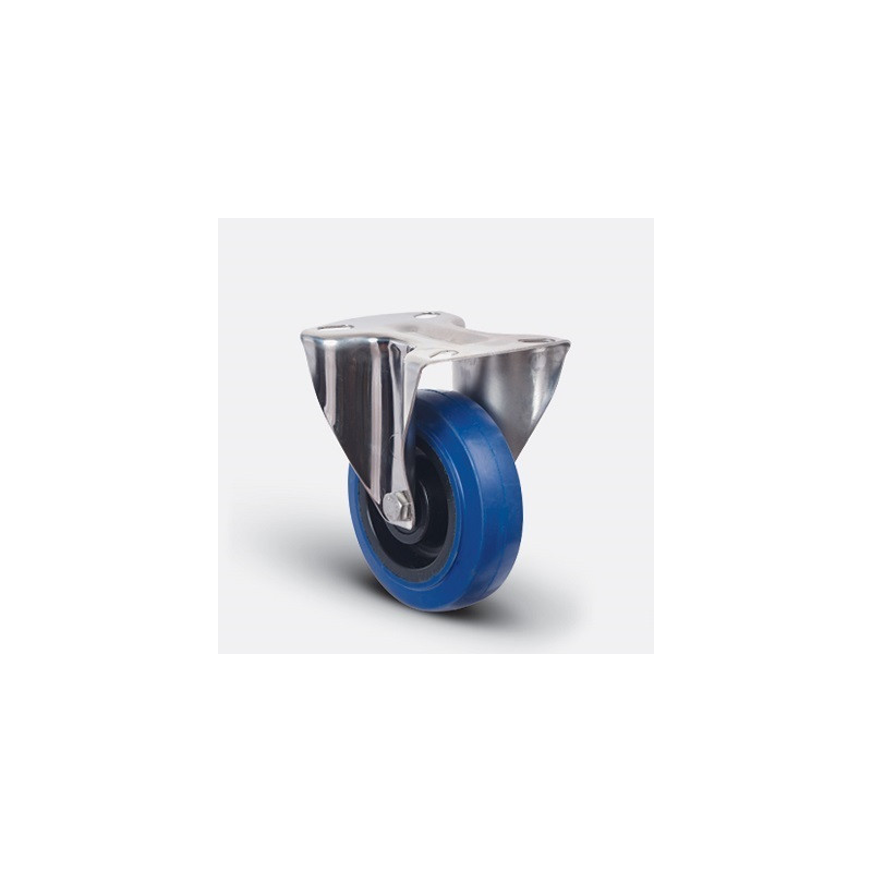 ROULETTE CAOUTCHOUC FIXE JANTE POLY-100X32MM-EMES