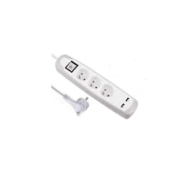 RALLONGE 3 PRISE+2USB|INTER.|3G1x2M-ELECTRALINE