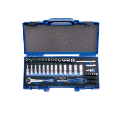 JEU DE DOUILLES 6 PANS CHROME 1-4" - 48 PC