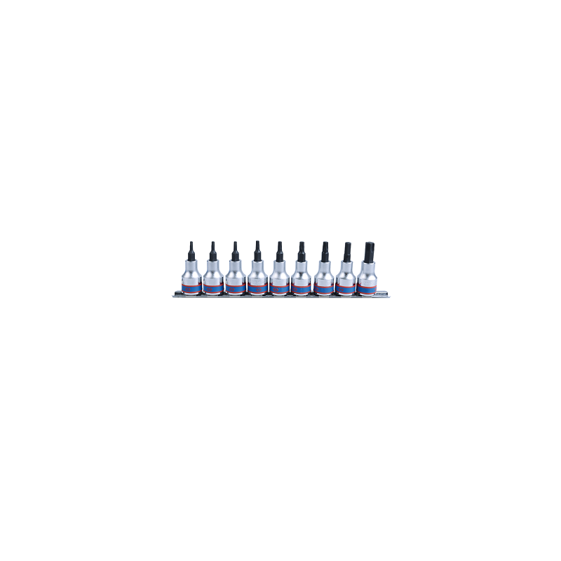 JEU DE 9 EMBOUTS TORX 3-8' T10-T50