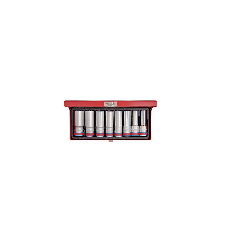 COFFRET 08 PCS-DOUILLES LONGUE 1-2"-CHROME-KT COFFRET 08 PCS-DOUILLES LONGUE 1-2"-CHROME-KT