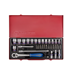 JEU 35 DOUILLES 1-2" 6P ET ACCESSOIRES CHROME