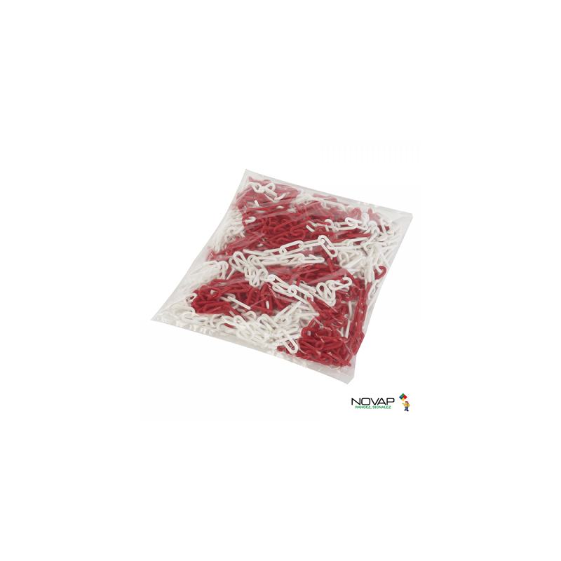 SAC 25M CHAINE -8 SIGNALISATION ROUGE-BLANC-NOVAP