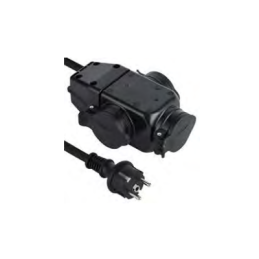 RALLONGE TRIPLITE NOIR|3G1,5x1M|IP44-ELECTRALINE