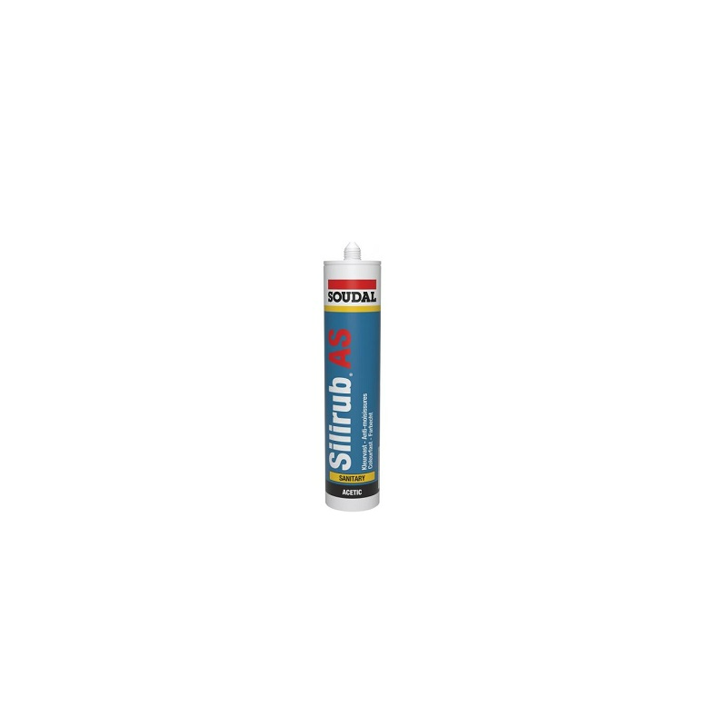 SILICONE ACETIQUE 280ML SILIRUB AS BLANC- SOUDAL