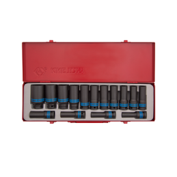 COFFRET 15 PCS-DOUILLES LONGUES 1-2"-A CHOC-KT