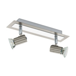 PLAFONNIER 2 SPOTS ROTTELO NICKEL CHROM 280MM-EGLO