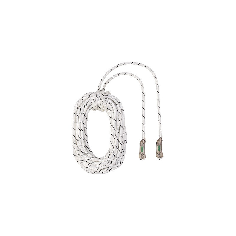 CORDE BANDIT BLANCHE 2 BOUCLES -12.5MM 60M-COURANT