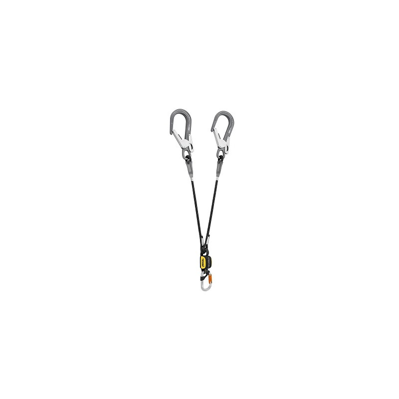 LONGE ABSORBEUR-DOUBLE CONNECTEUR-0.8M-PETZL