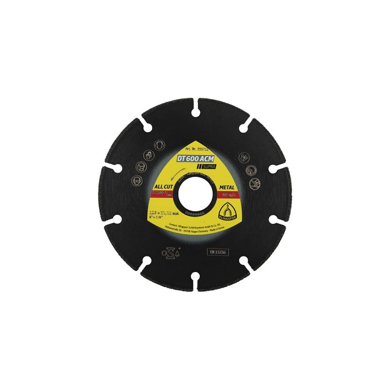 DISQUE DIAMANT ∅125X1.3X22.23MM-DT600ACM-KLINGSPOR DISQUE DIAMANT ∅125X1.3X22.23MM-DT600ACM-KLINGSPOR