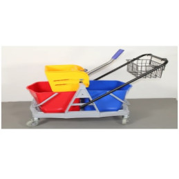 CHARIOT DE MENAGE 2 SEAU X15L+1 PRESSE LAP-DAUPHIN