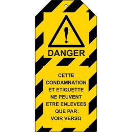 10 ETIQUETTES CONDAMNATION "-CONDAM7"5x160MM-BRADY