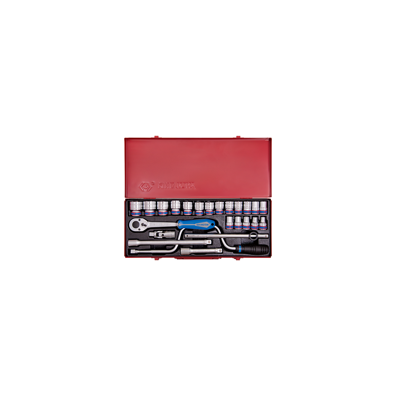 'COFFRET 1-2'' 24PC DOUILLES 10 A 32MM+ACCESSOIRES