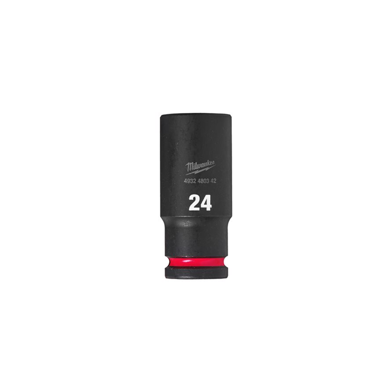 DOUILLE LONGUE A CHOC 1-2" 6P 24MM-MILWAUKEE DOUILLE LONGUE A CHOC 1-2" 6P 24MM-MILWAUKEE