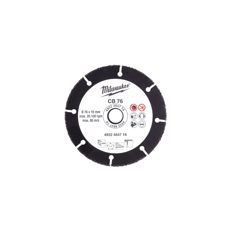 DISQUE A COUPER CARBURE-∅76X1X10MM-CB76-MILWAUKEE DISQUE A COUPER CARBURE-∅76X1X10MM-CB76-MILWAUKEE