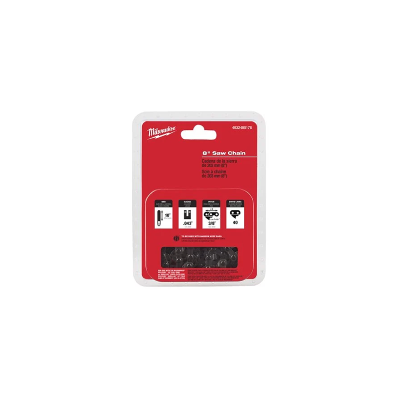 CHAINE DE TRONCONNEUSE 20CM-3-8X230X1,1-MILWAUKEE CHAINE DE TRONCONNEUSE 20CM-3-8X230X1,1-MILWAUKEE