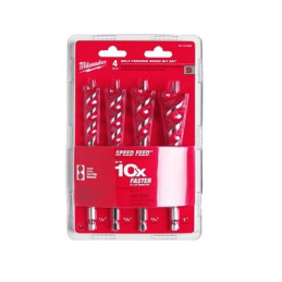 JEU DE 4 MECHES SPIRALE A BOIS-SPEEDFEED-MILWAUKEE