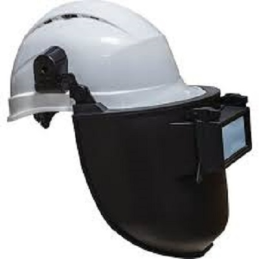 CASQUE DE CHANTIER AVEC CAGOULE SOUDEUR INTEGREE
