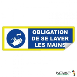 VINYLE ADHESIF HTE VISIB"OBLIGATION LAVER MAINS"