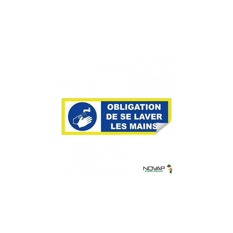 VINYLE ADHESIF HTE VISIB"OBLIGATION LAVER MAINS"