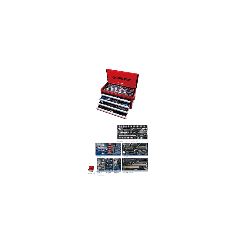 COFFRE OUTILS 219PCS METALIQUE MECANICIEN-KINGTONY