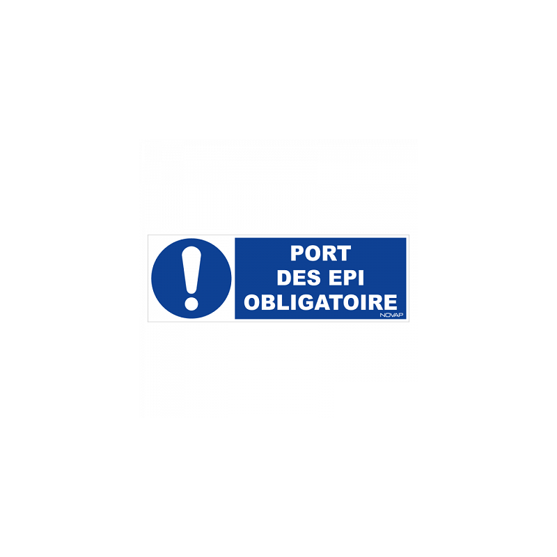 PLAQUE 450X150 MM PORT DES EPI OBLIGATOIRE-NOVAP