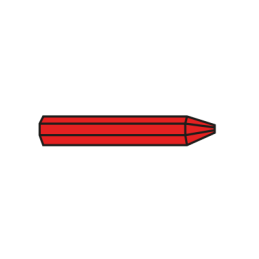 BOITE 12 CRAIE MARQUAGE HEXA. -12x120MM ROUGE-MGS